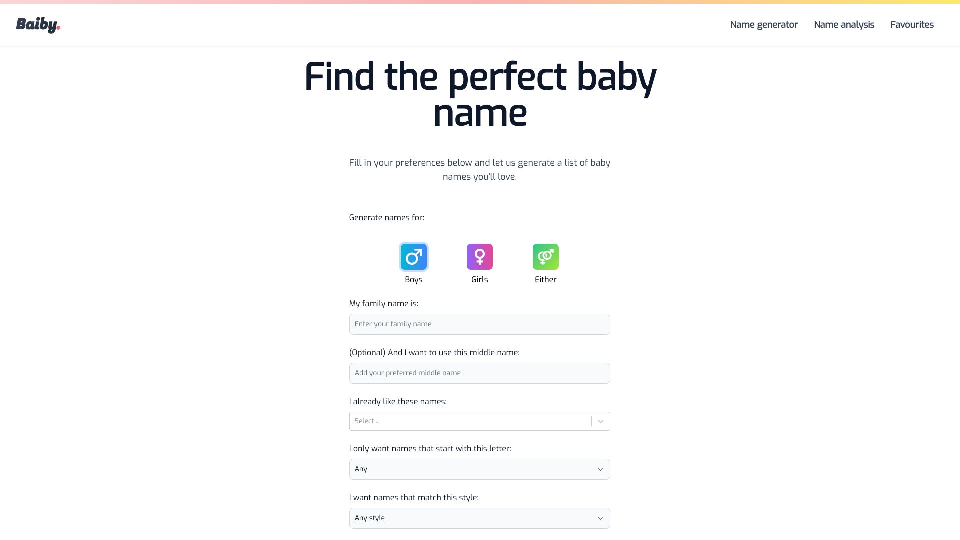 Baiby - Baby Name Generator