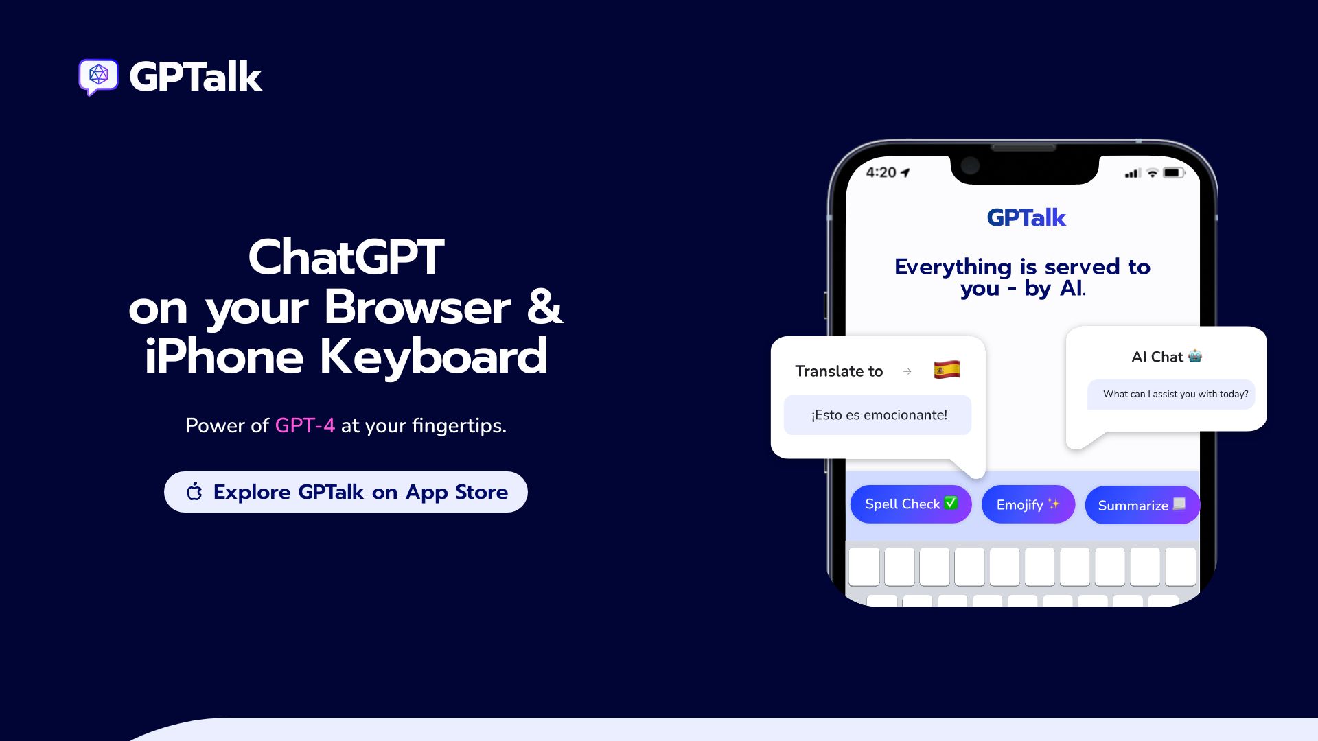 GPTalk: ChatGPT on iPhone Keyboard!