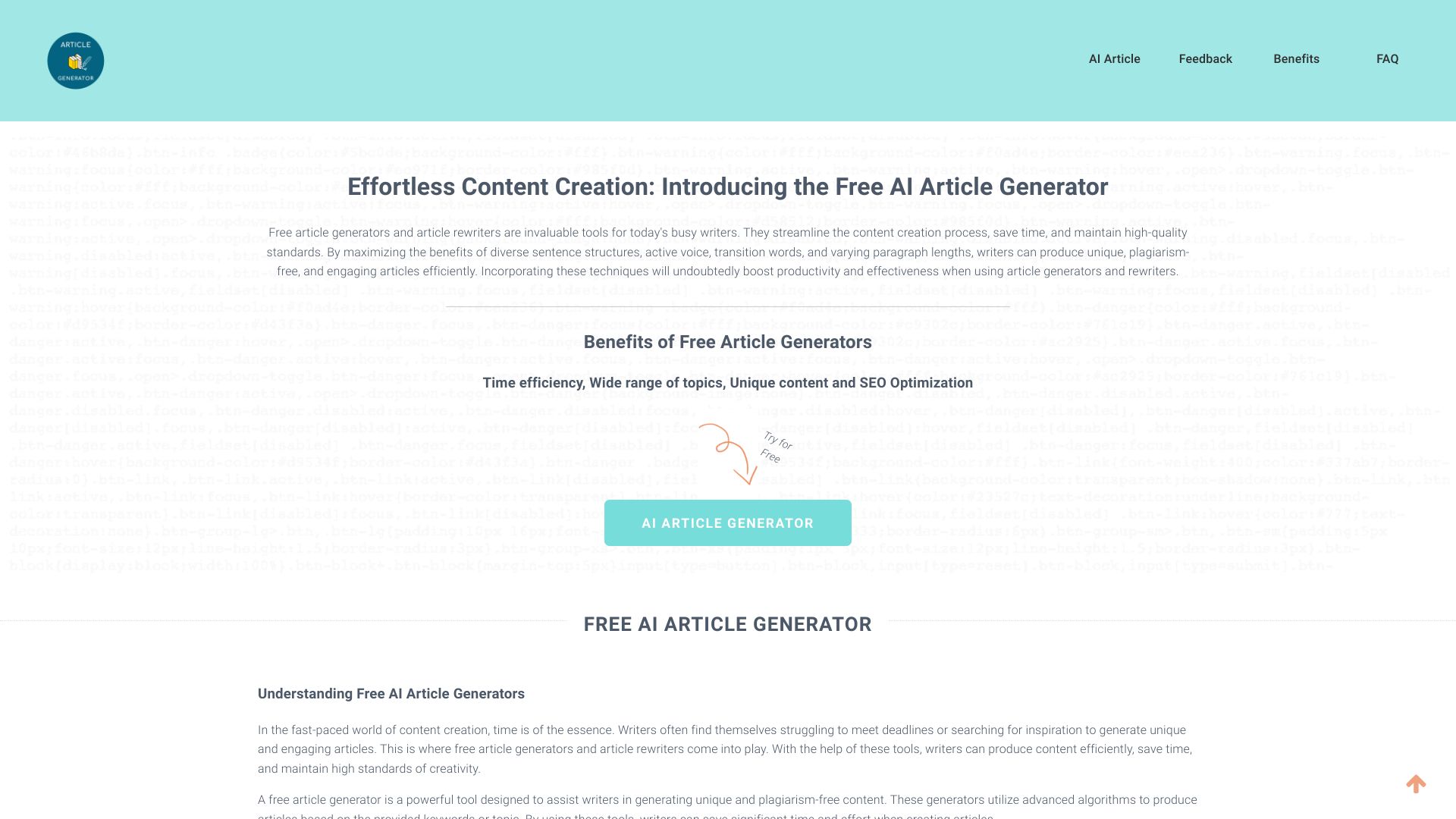 Free AI Article Generator With Tones