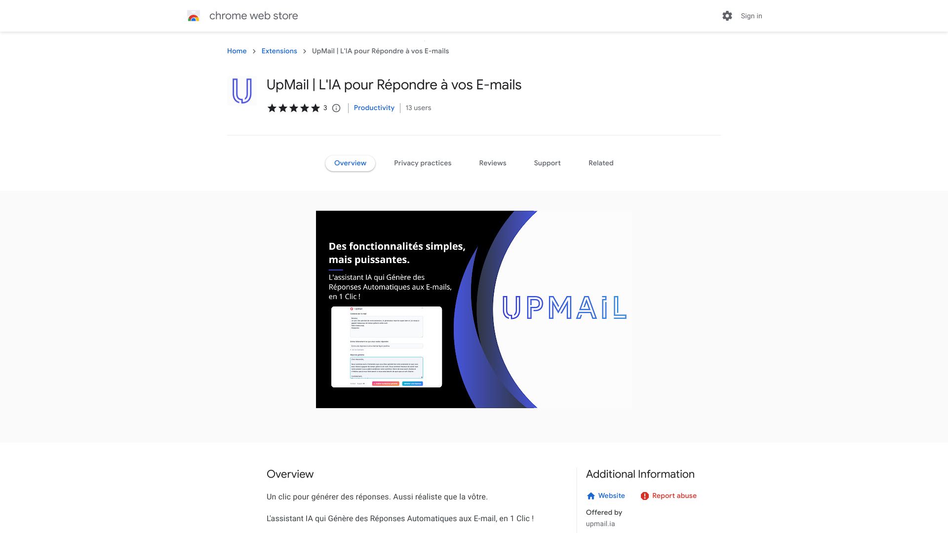 Upmail - ChatGPT Répond à vos E-mails