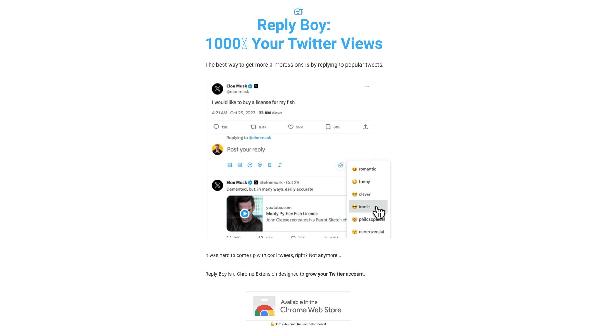 Reply Boy - 1000? Your Twitter Views