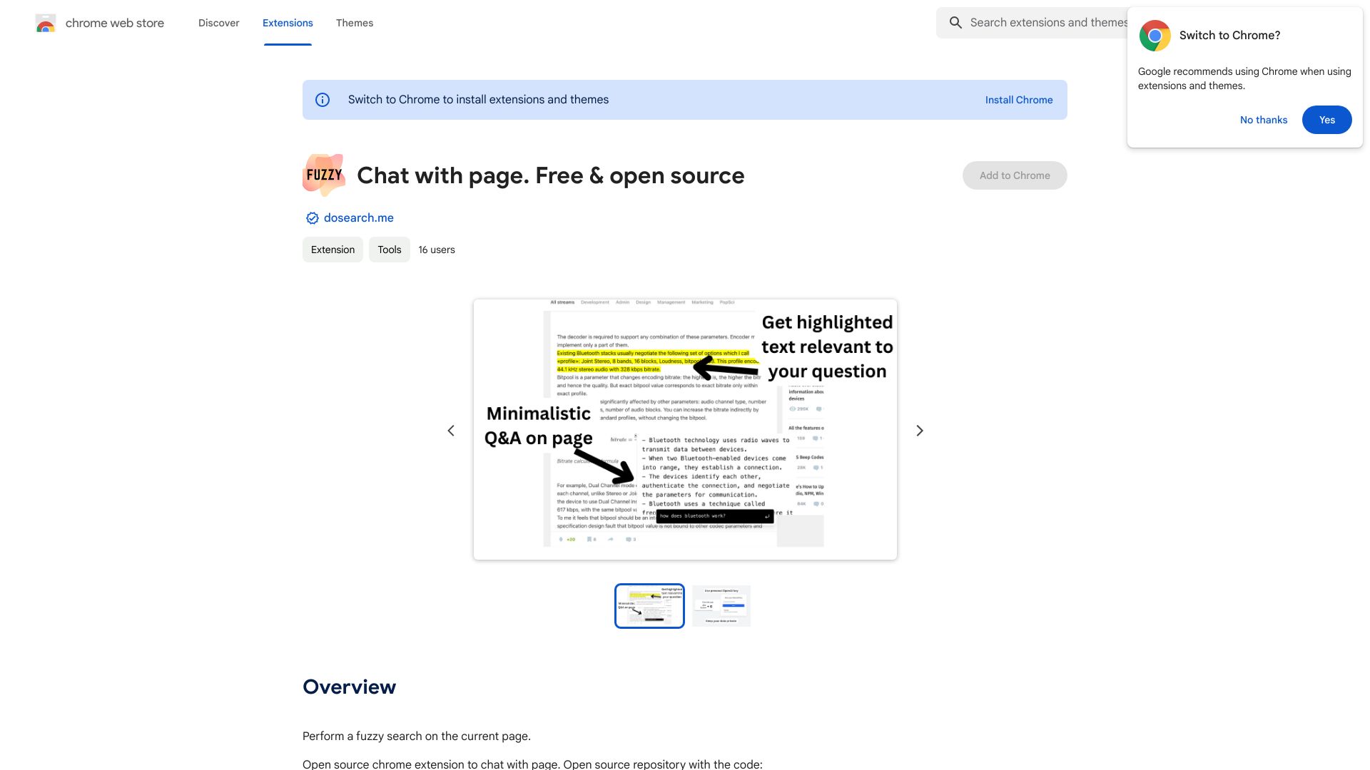 Chat with page. Free & Open source