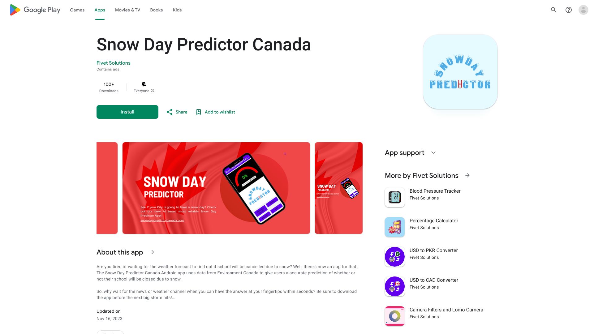 Snow Day Predictor Canada