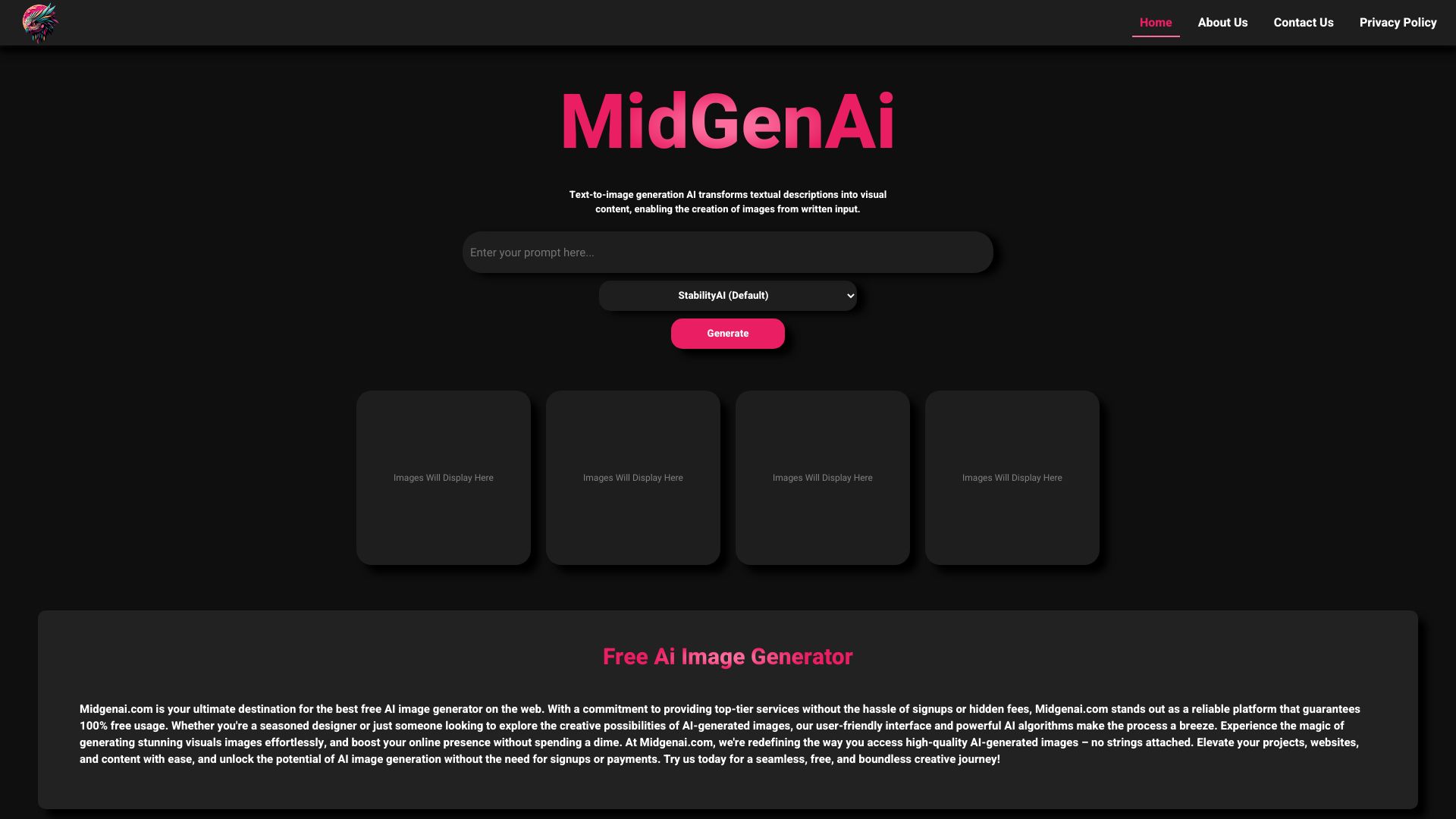 MidGenAI Free Text To Image