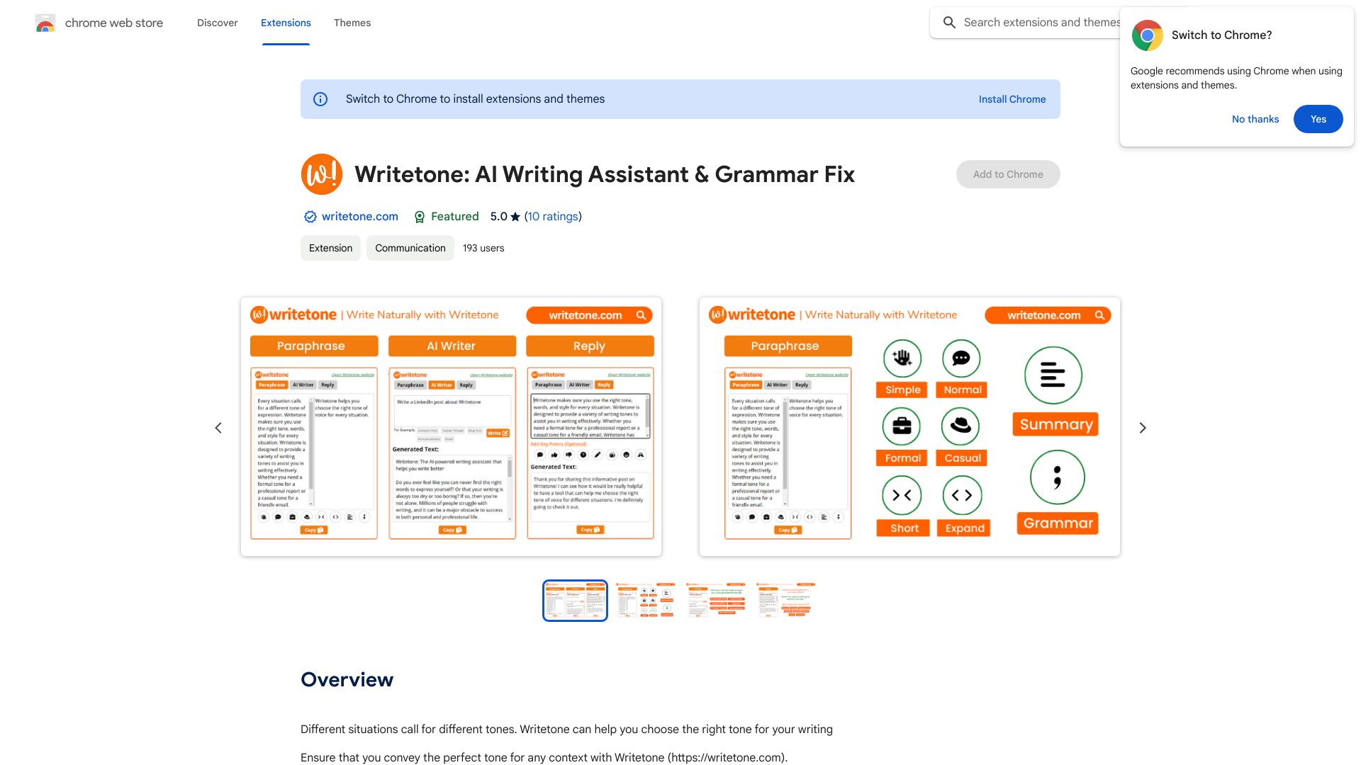 Writetone: AI Writing Assistant