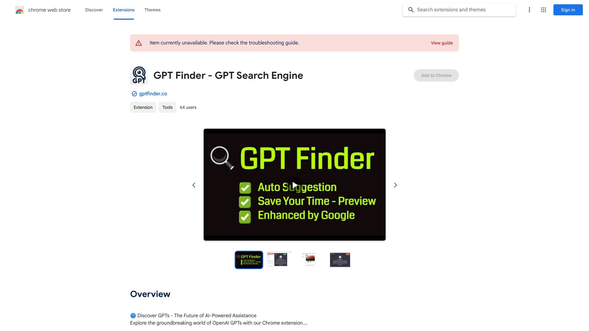 GPT Finder Chrome Extension