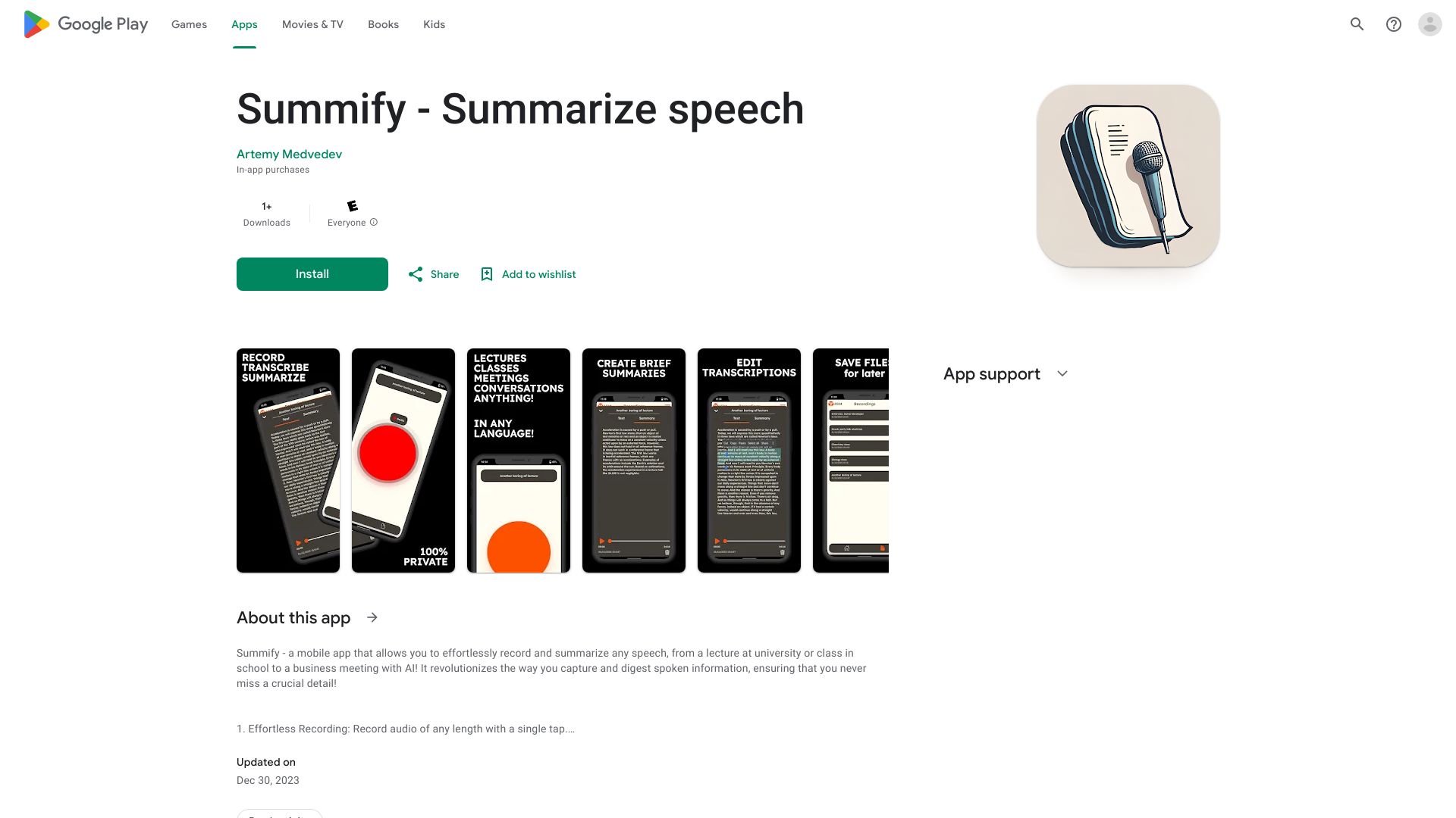 Summify - Summarize speech