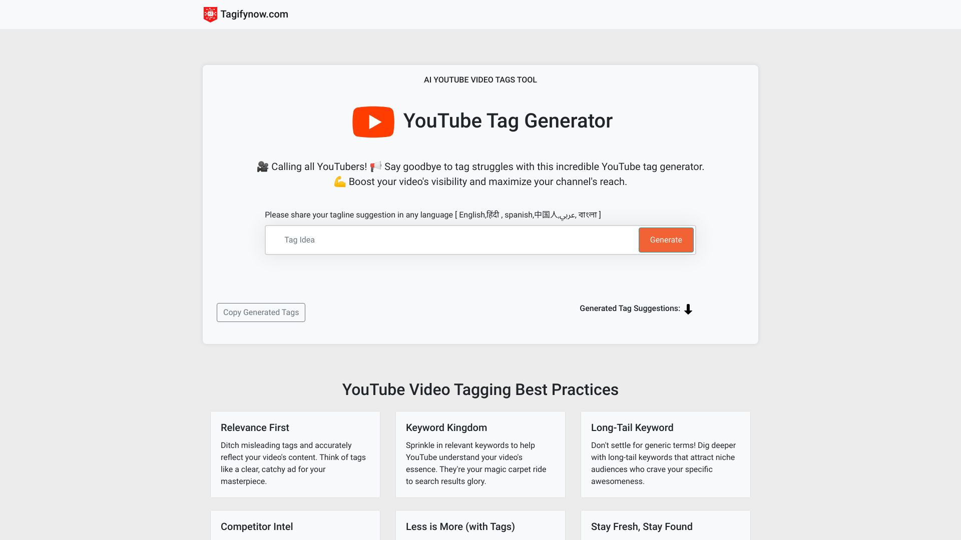 AI YouTube Tag Generator