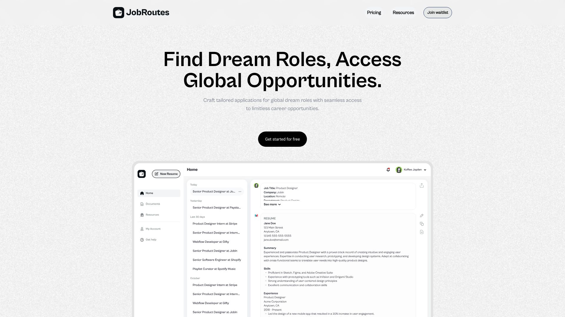 JobRoutes- Resume/Cover Letters, Resourc