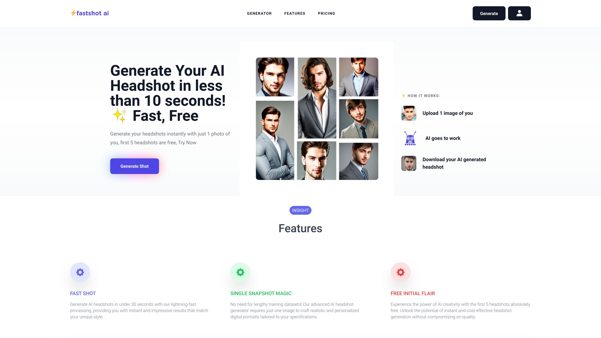 FastShotAI - Free AI Headshot Generator