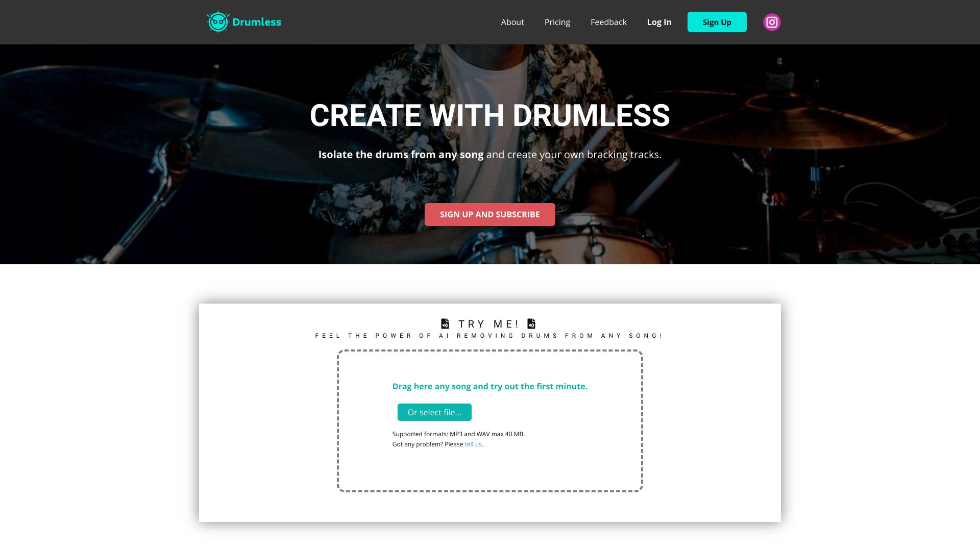 Drumless : Drums Remover