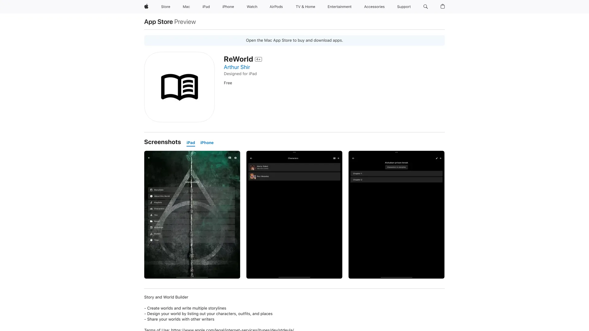 ReWorld - app for writers