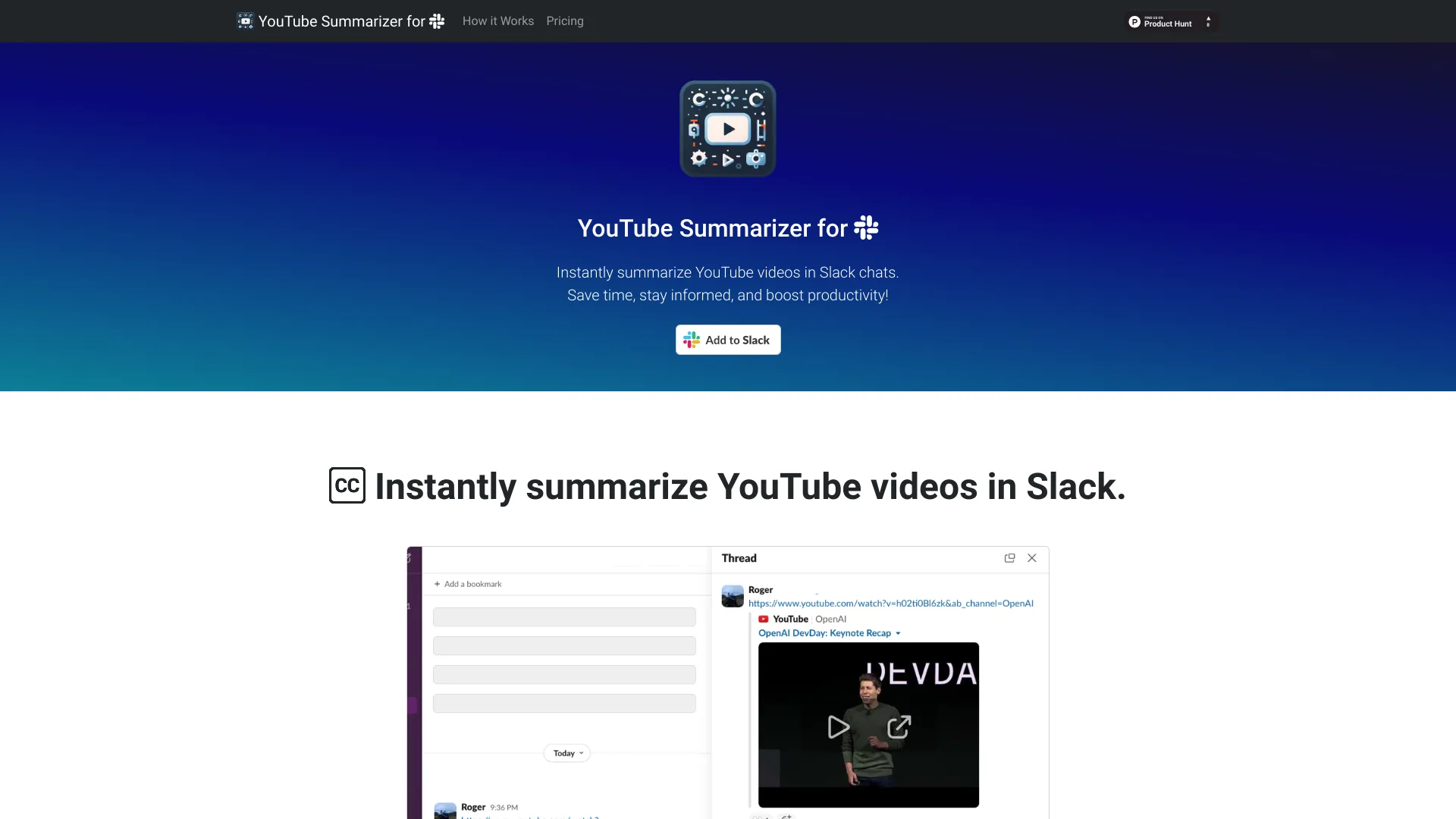 YouTube Summarizer for Slack