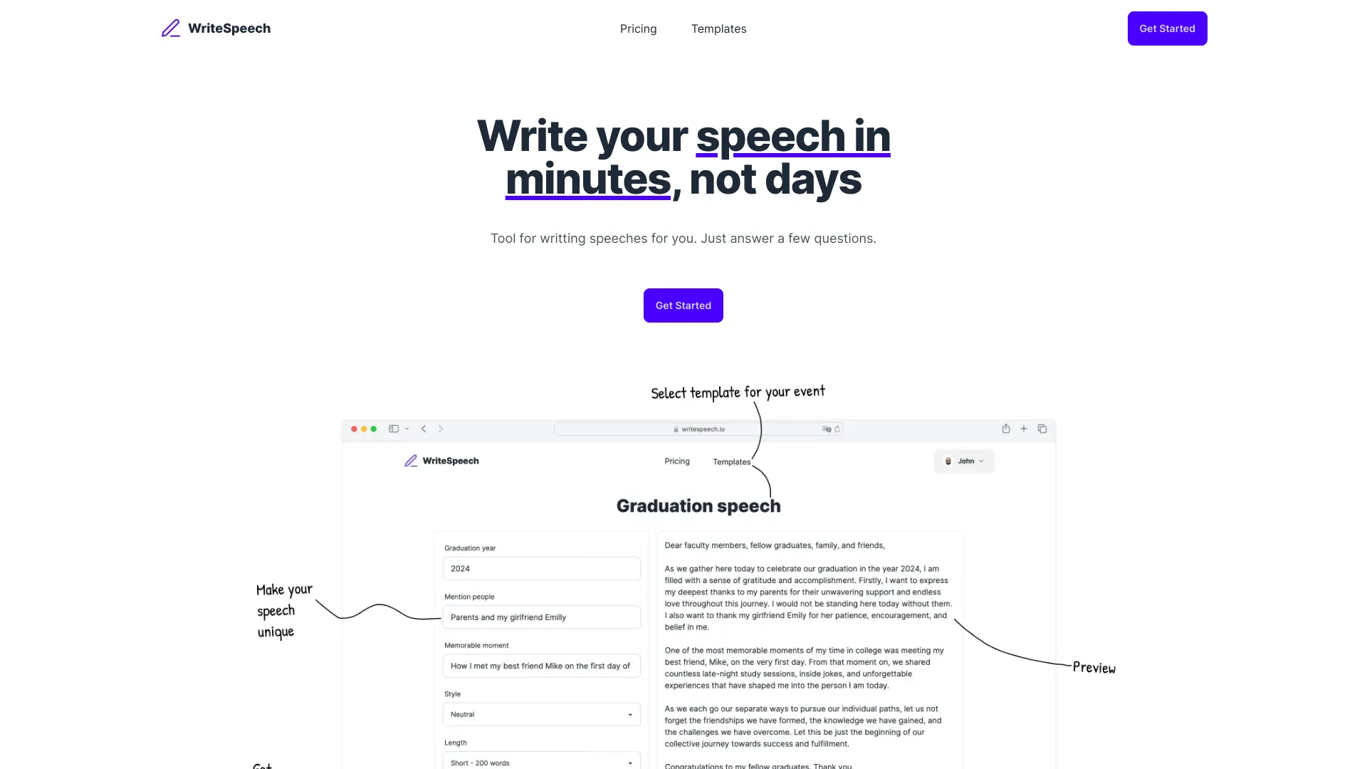 WriteSpeech