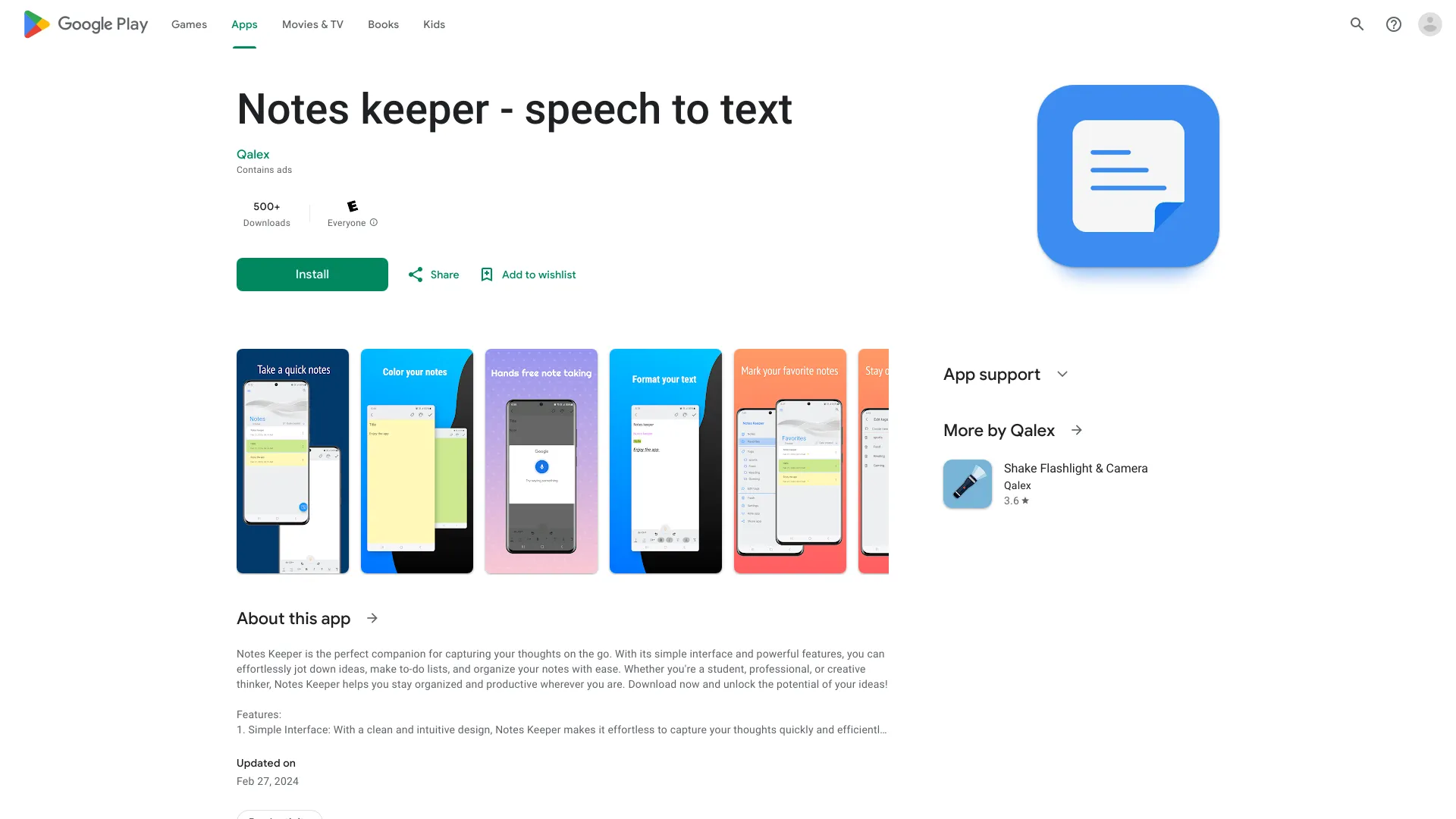 Notes keeper - speech to text