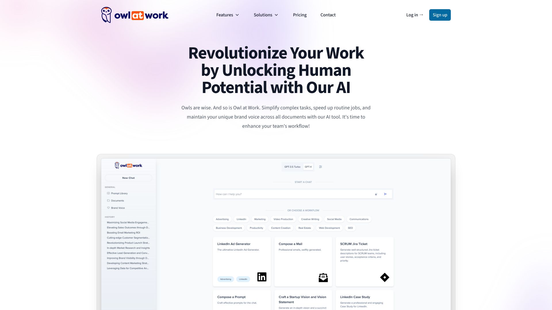 Owl at Work - AI Companion for Businesses