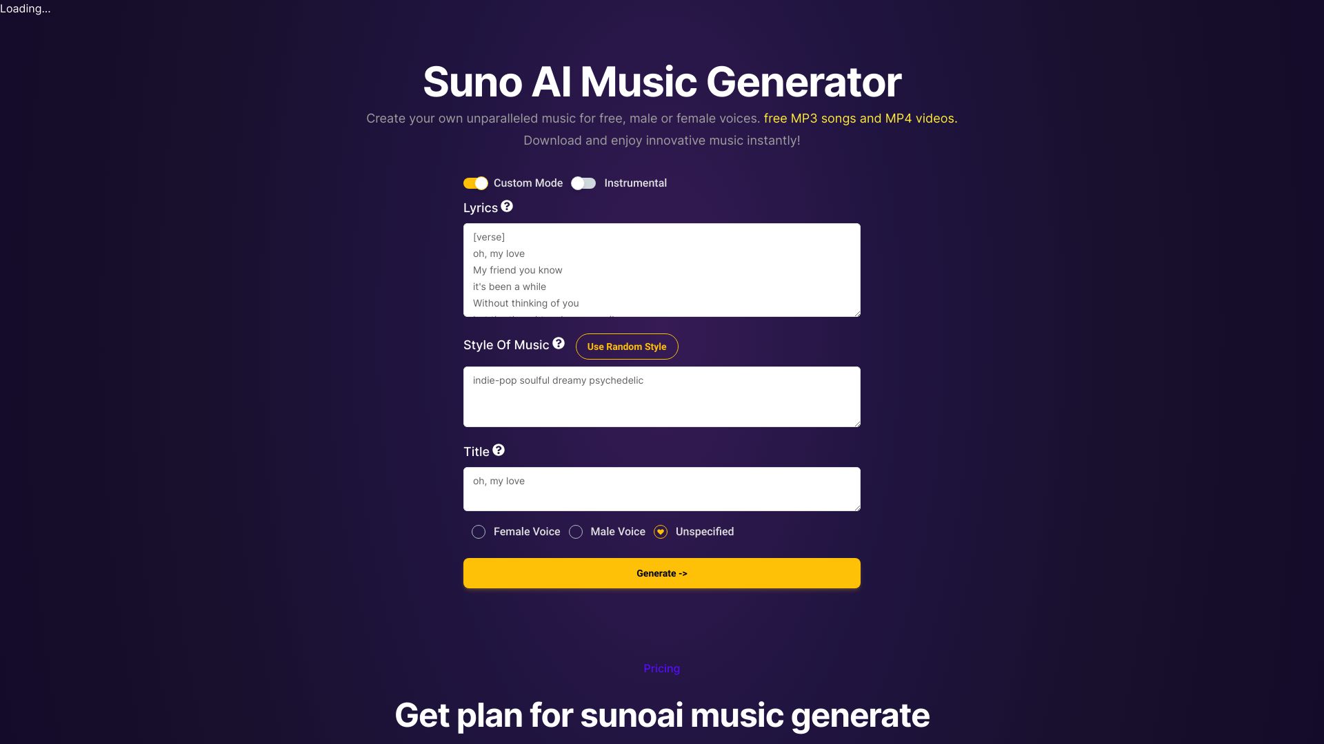 Suno AI Music Generator