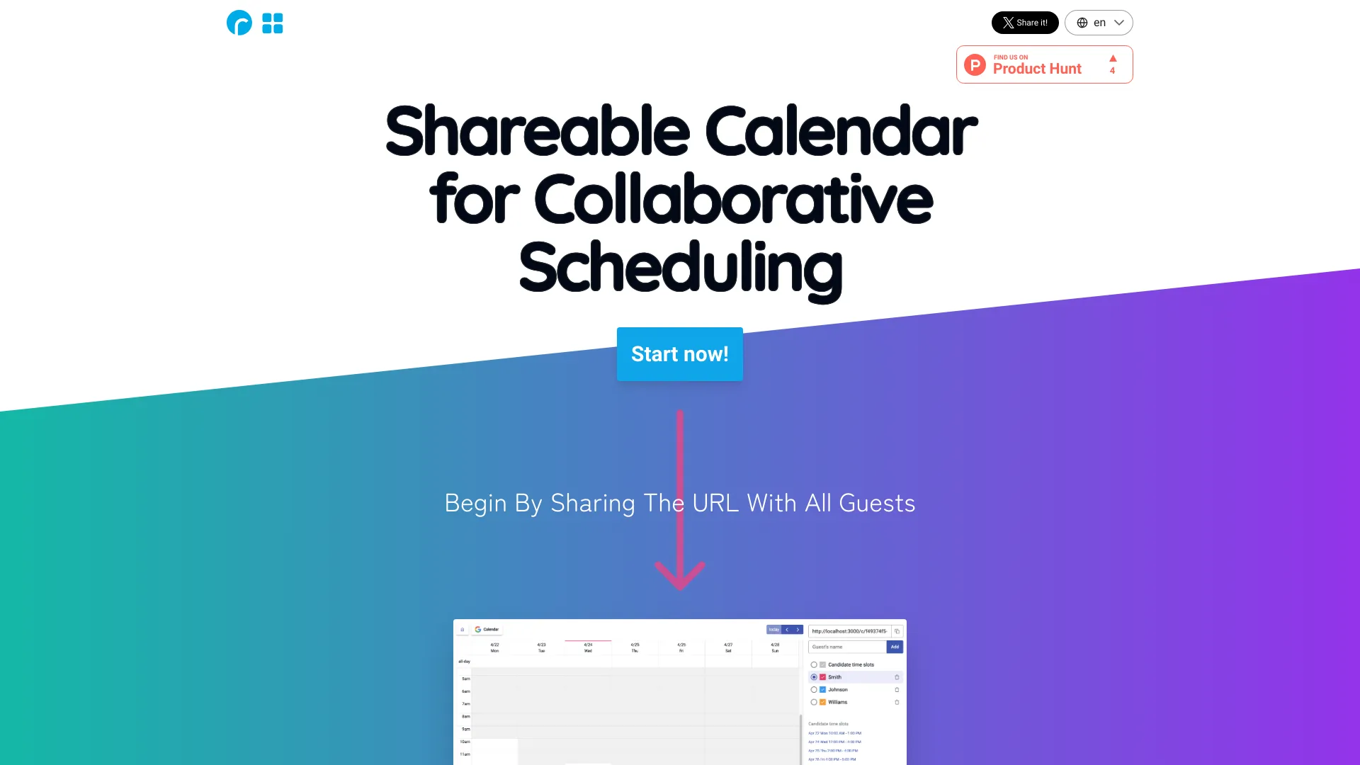 Shareable Calendar for Scheduling