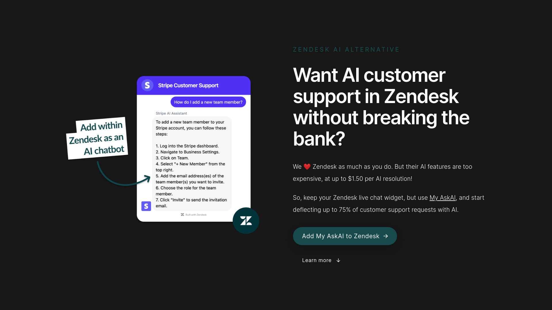 Zendesk AI (but cheaper)